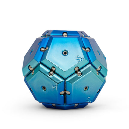 Speks Geode magnetic fidget sphere desk toy chrome blue