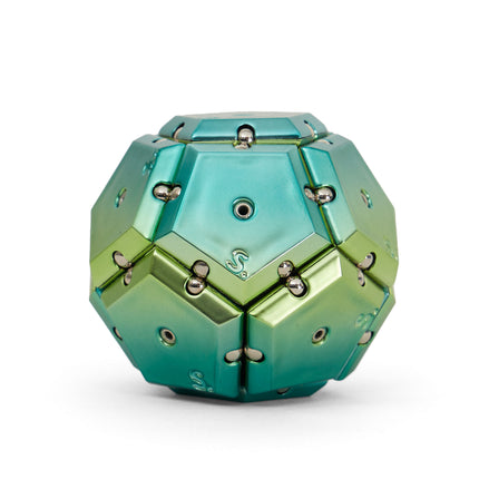 Speks Geode magnetic fidget sphere desk toy chrome green