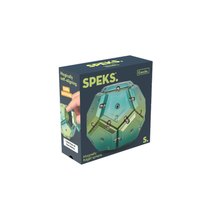 Speks Geode magnetic fidget sphere desk toy chrome green