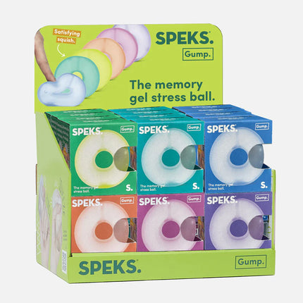Speks Gump Loop memory gel stress ring desk fidget toy 24 display