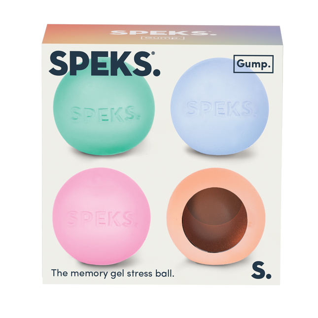 Speks Gump Mini memory gel stress ball small desk fidget toy 4 pack