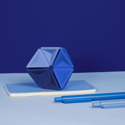 Speks Pivot silicone desk fidget toy blue