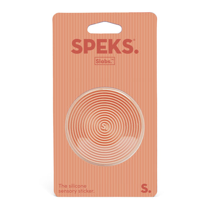 Speks Slabs silicone sensory sticker desk fidget toy circle groove orange