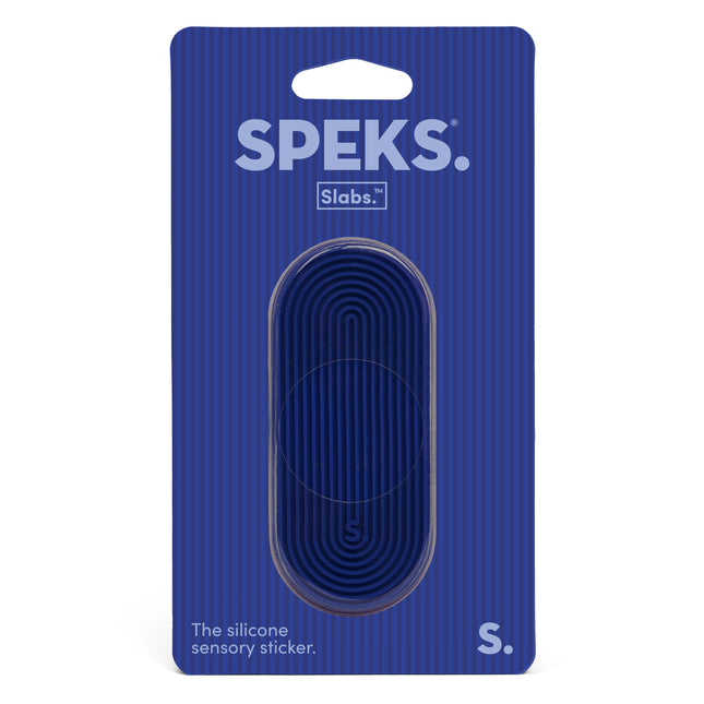 Speks Slabs silicone sensory sticker desk fidget toy grooves blue